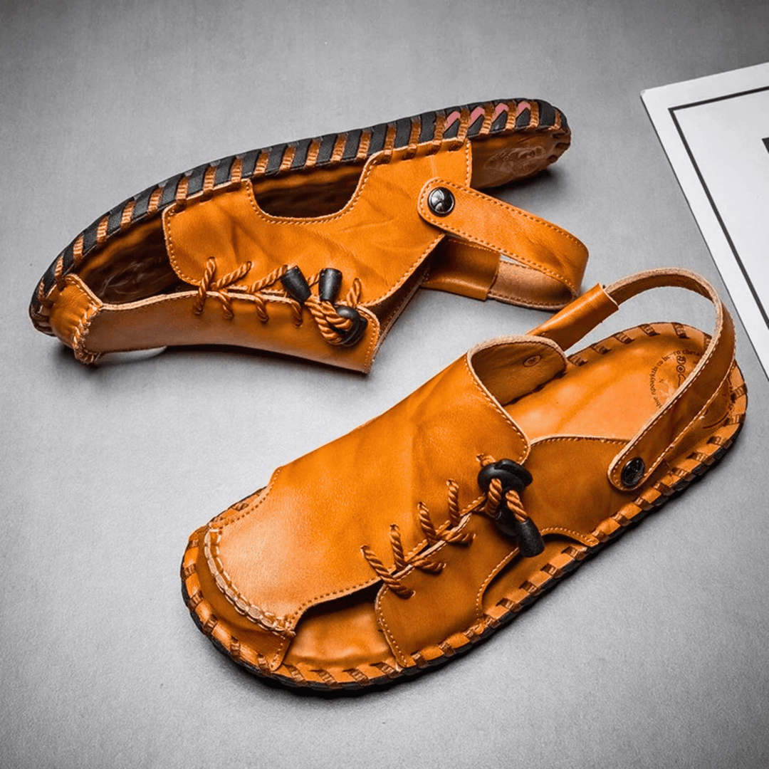 Nortvale - Strado Leather Sandals - 14:366#yellow browm;200000124:200000898