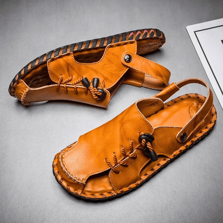 Nortvale - Strado Leather Sandals - 14:366#yellow browm;200000124:200000898