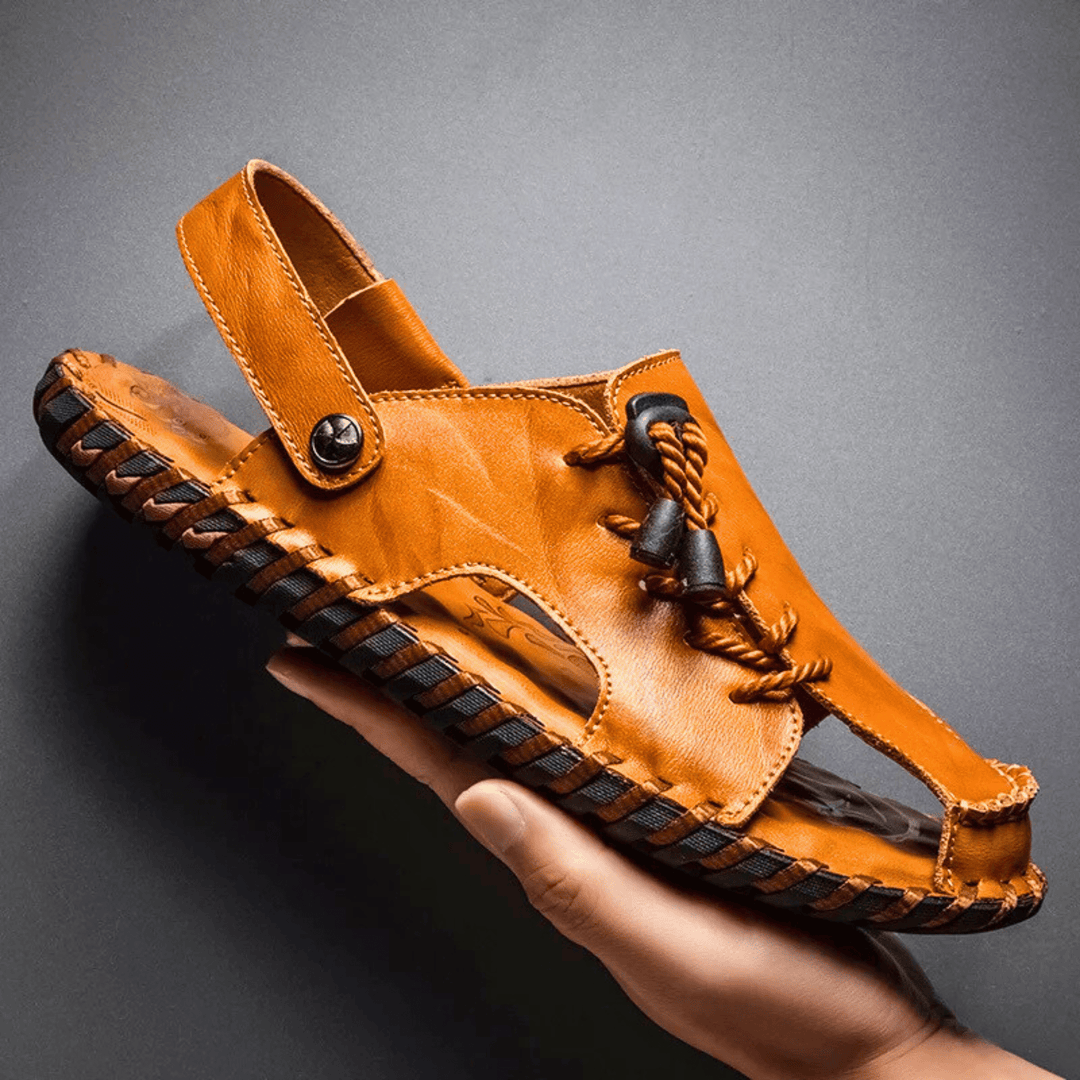 Nortvale - Strado Leather Sandals - 14:366#yellow browm;200000124:200000898