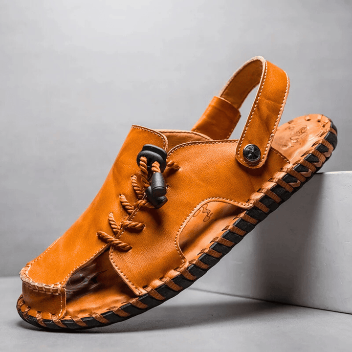 Nortvale - Strado Leather Sandals - 14:366#yellow browm;200000124:200000898