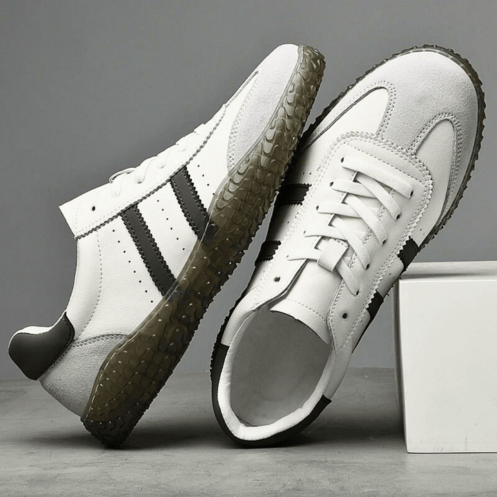 Nortvale - Stride Genuine Leather Trainers - 14:771#Grey White;200000124:200000334
