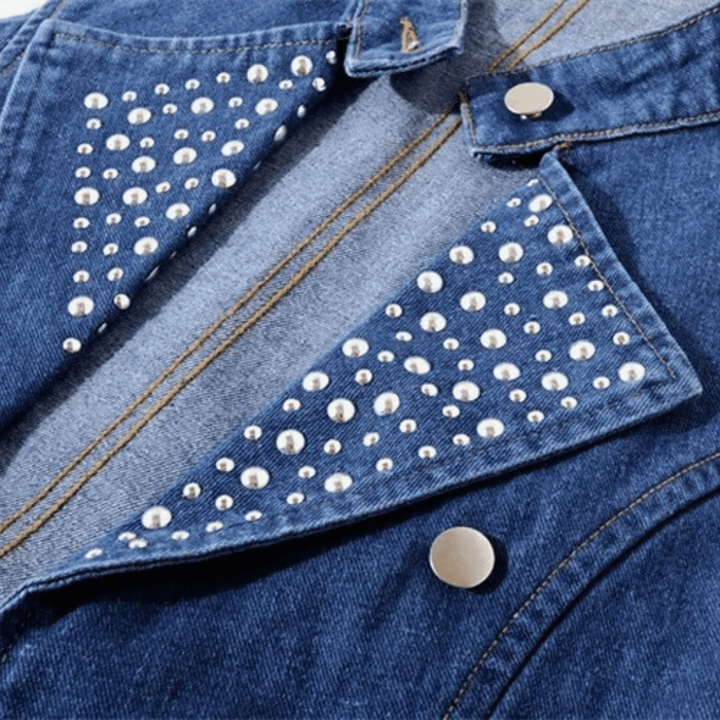 Nortvale - Studded Rebel Denim Vest - 000000000