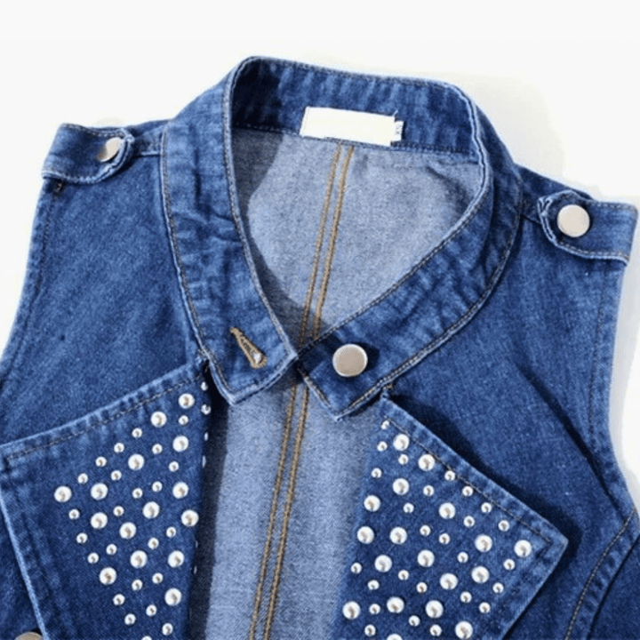 Nortvale - Studded Rebel Denim Vest - 000000000