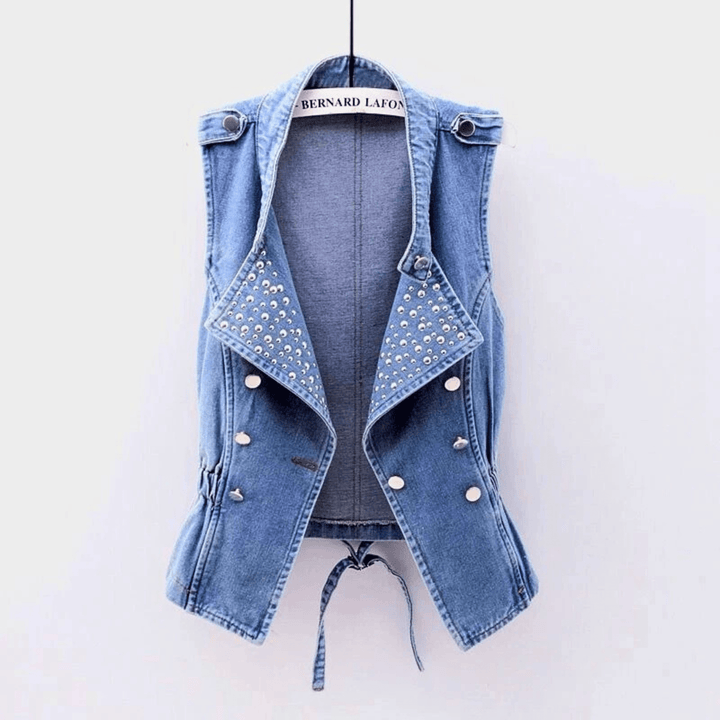 Nortvale - Studded Rebel Denim Vest - 000000000
