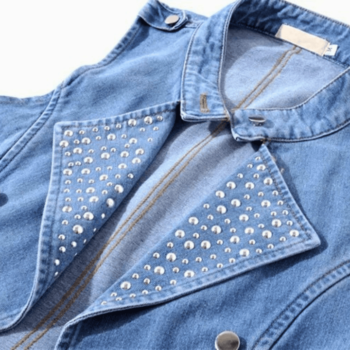 Nortvale - Studded Rebel Denim Vest - 000000000