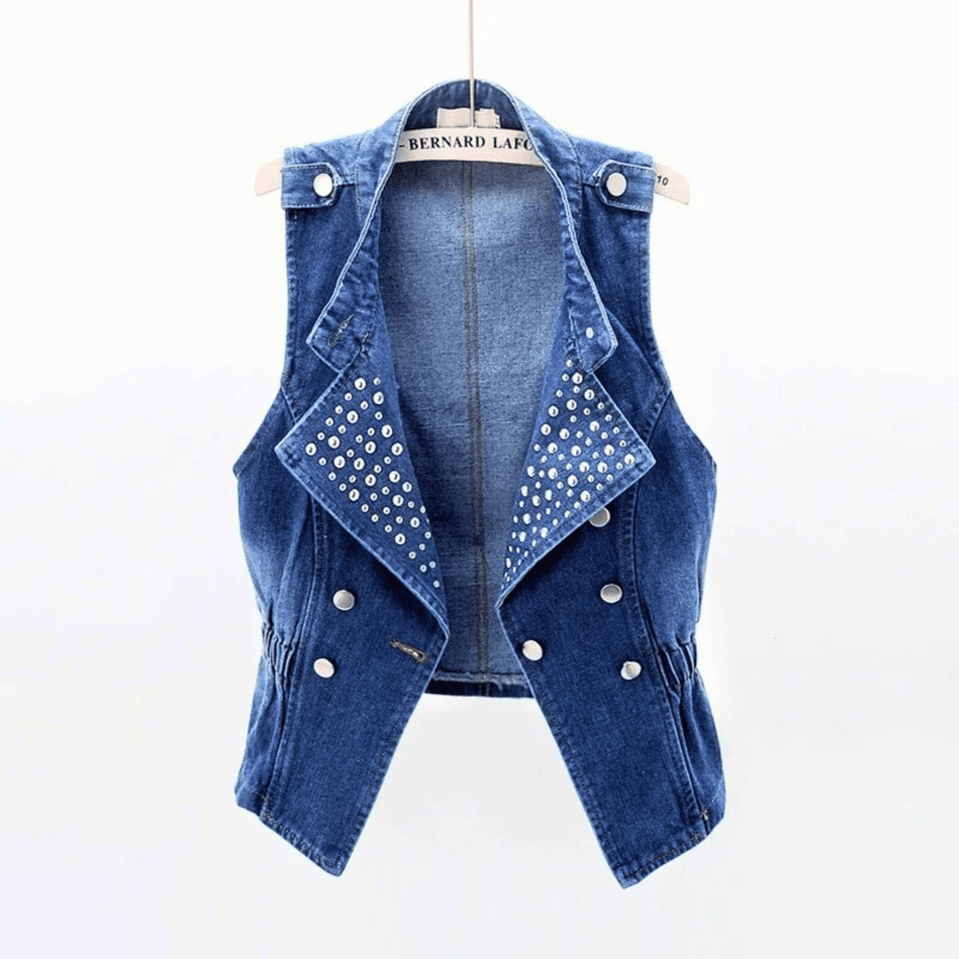Nortvale - Studded Rebel Denim Vest - 000000000