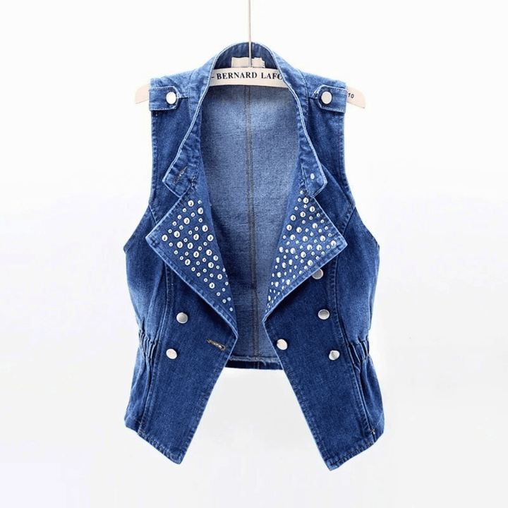 Nortvale - Studded Rebel Denim Vest - 000000000