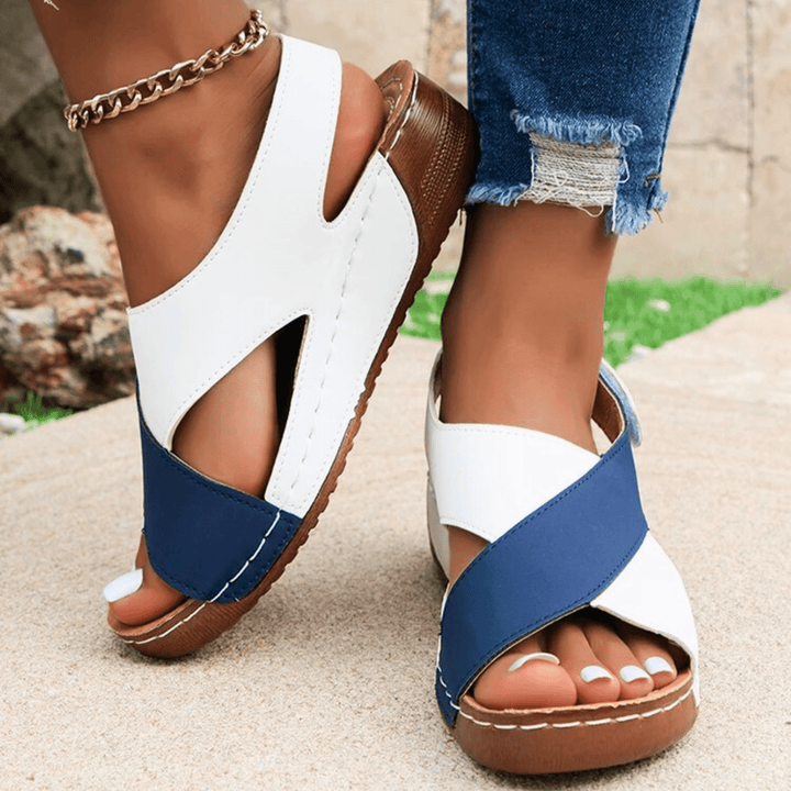 Nortvale - Two - Toned Leather Sandals - 14:1063#Blue;200000124:200000334
