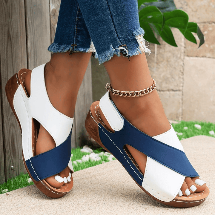 Nortvale - Two - Toned Leather Sandals - 14:1063#Blue;200000124:200000334