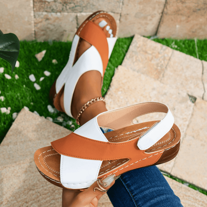 Nortvale - Two - Toned Leather Sandals - 14:366#Brown;200000124:200000334