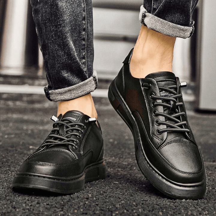 Nortvale - Vero Italiano Genuine Leather Sneakers - 14:193#Black;200000124:200000898