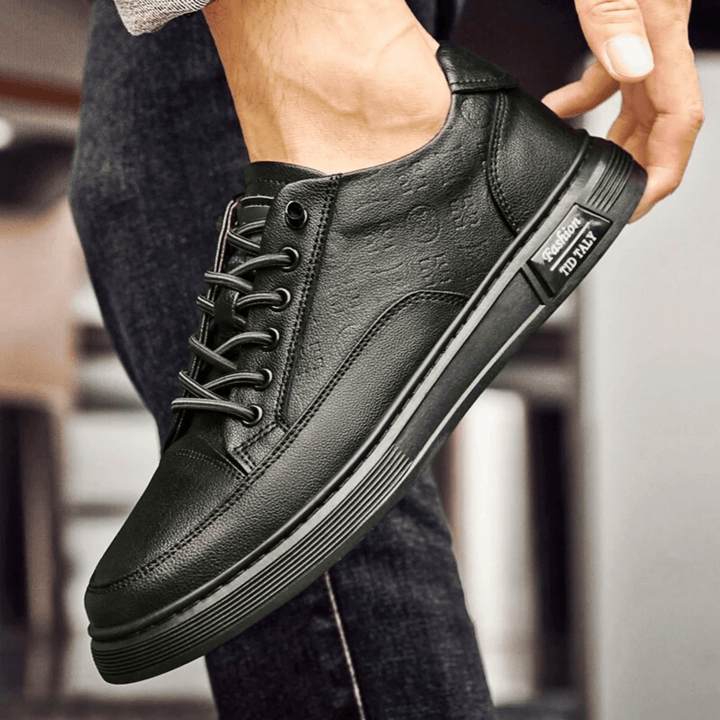 Nortvale - Vero Italiano Genuine Leather Sneakers - 14:193#Black;200000124:200000898