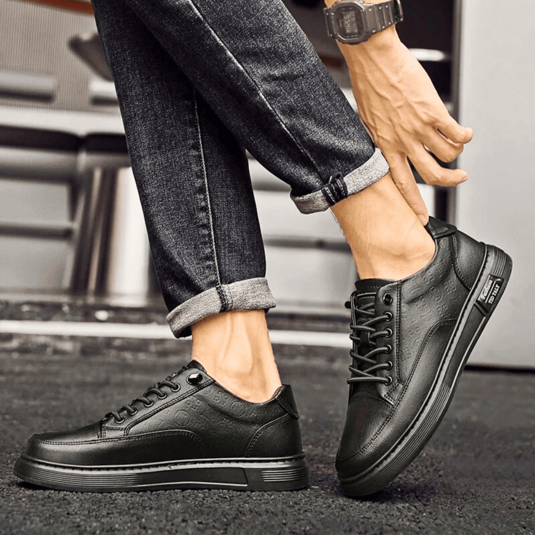 Nortvale - Vero Italiano Genuine Leather Sneakers - 14:193#Black;200000124:200000898