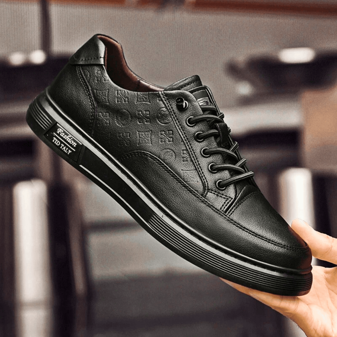 Nortvale - Vero Italiano Genuine Leather Sneakers - 14:193#Black;200000124:200000898