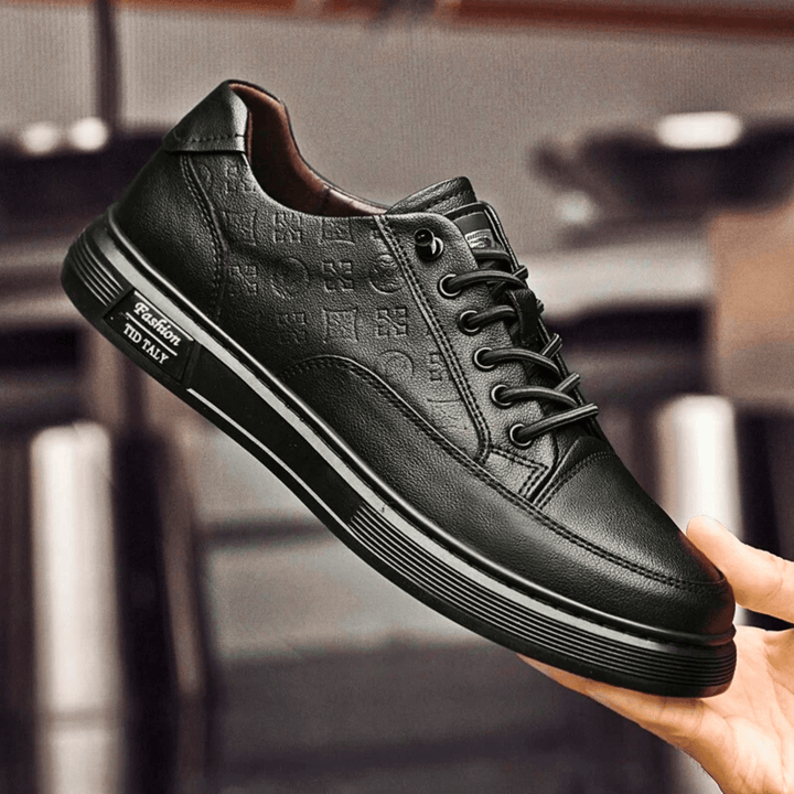 Nortvale - Vero Italiano Genuine Leather Sneakers - 14:193#Black;200000124:200000898