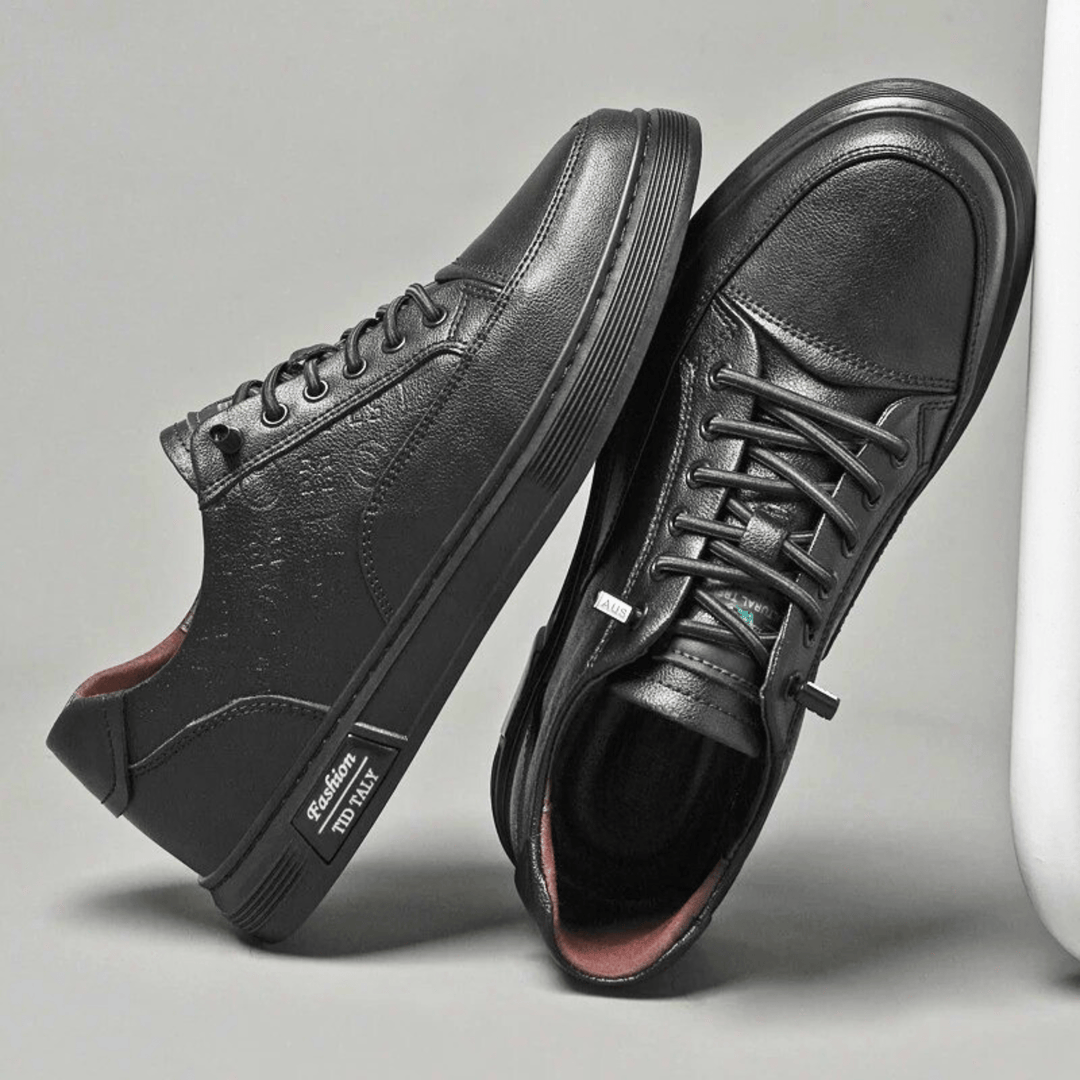 Nortvale - Vero Italiano Genuine Leather Sneakers - 14:193#Black;200000124:200000898