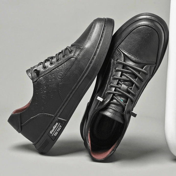Nortvale - Vero Italiano Genuine Leather Sneakers - 14:193#Black;200000124:200000898