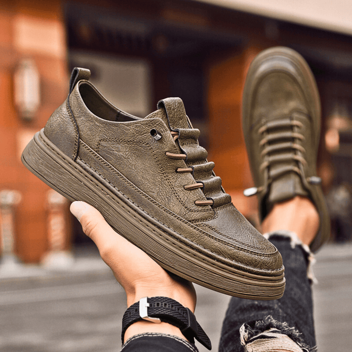 Nortvale - Vulcanized Genuine Leather Sneakers - 14:200001438;200000124:200000334