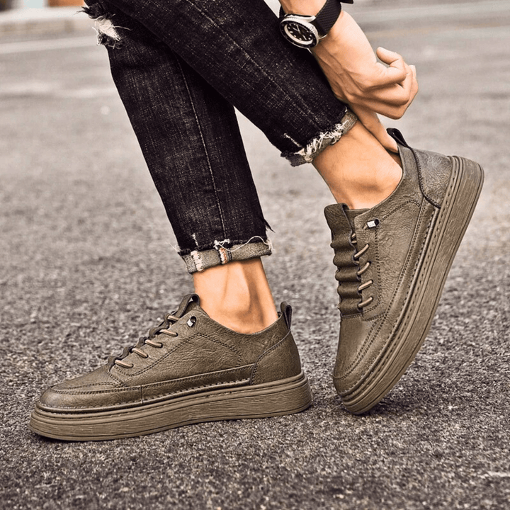 Nortvale - Vulcanized Genuine Leather Sneakers - 14:200001438;200000124:200000334
