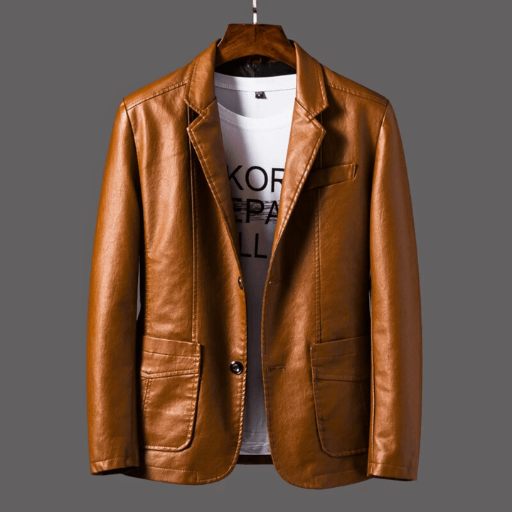 Nortvale - Weston Leather Jacket - 14:366#Yellow Brown;5:200661035