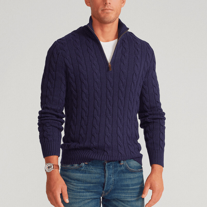 CableKnit Quarter - Zip Sweater - Molvana