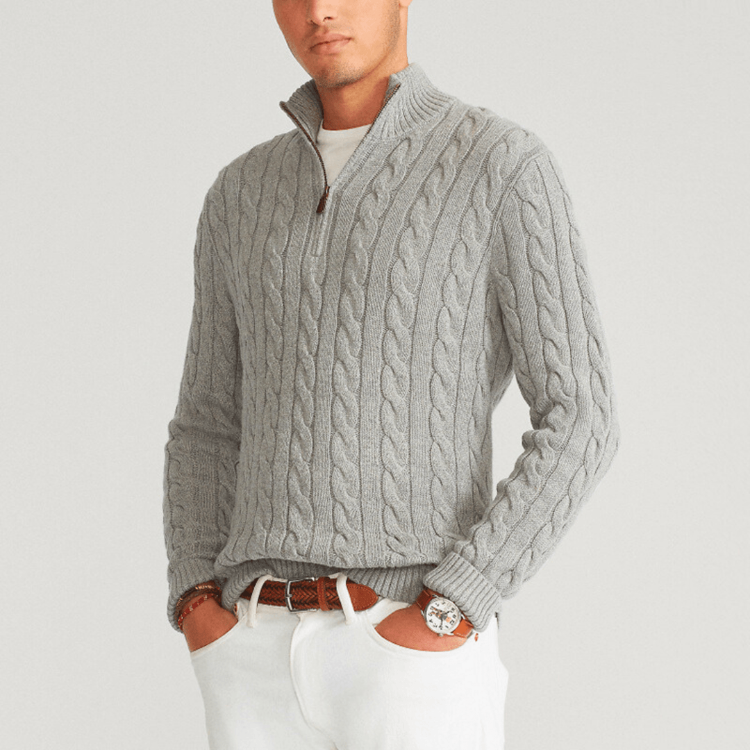 CableKnit Quarter - Zip Sweater - Molvana