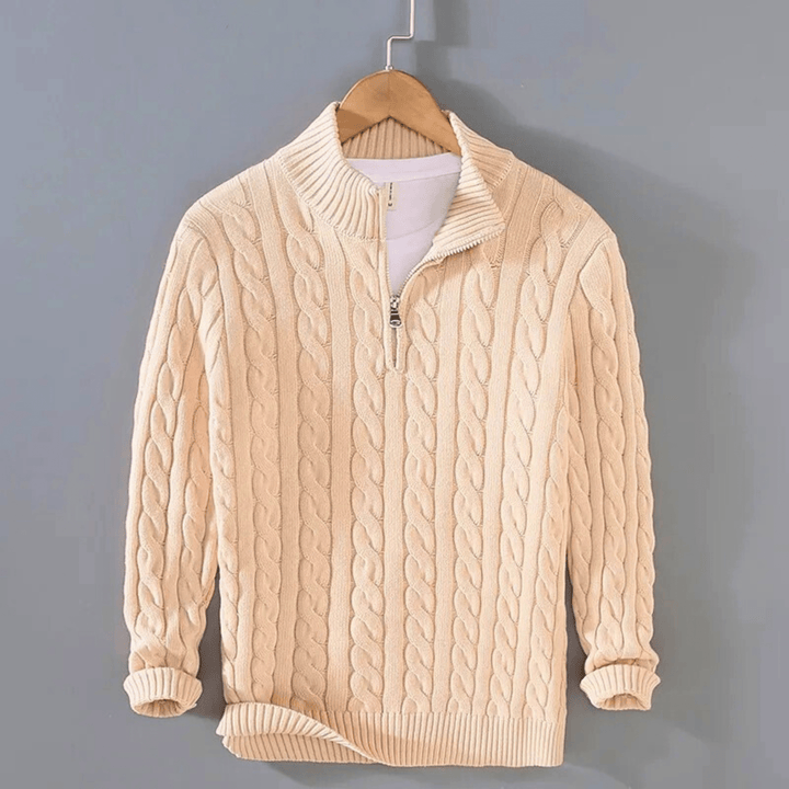 CableKnit Quarter - Zip Sweater - Molvana