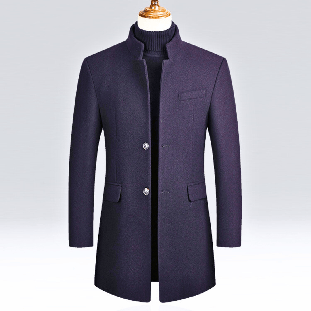 Molvana - Imperial Tailored Wool Coat - 14:496#Navy;5:4182#XXL 72 - 80 KG