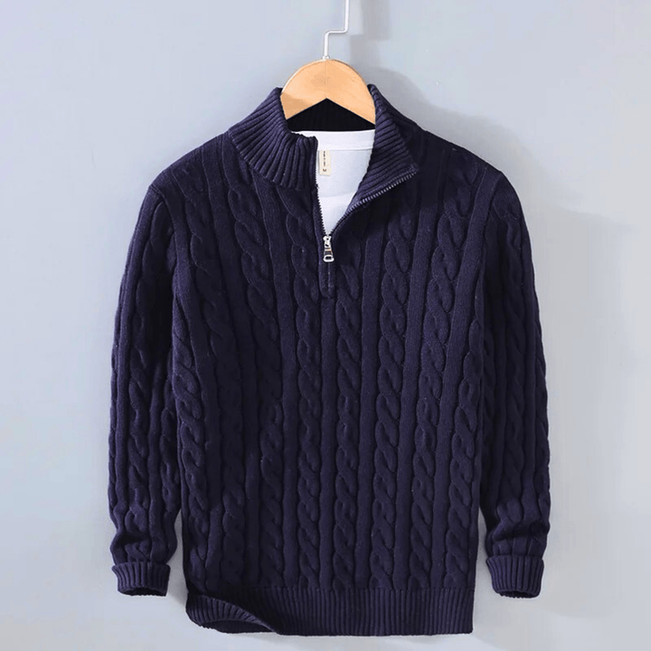CableKnit Quarter - Zip Sweater - Molvana