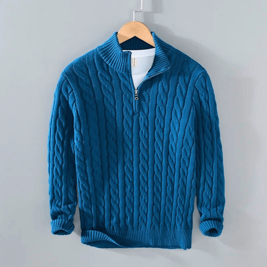 CableKnit Quarter - Zip Sweater - Molvana