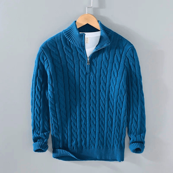 CableKnit Quarter - Zip Sweater - Molvana