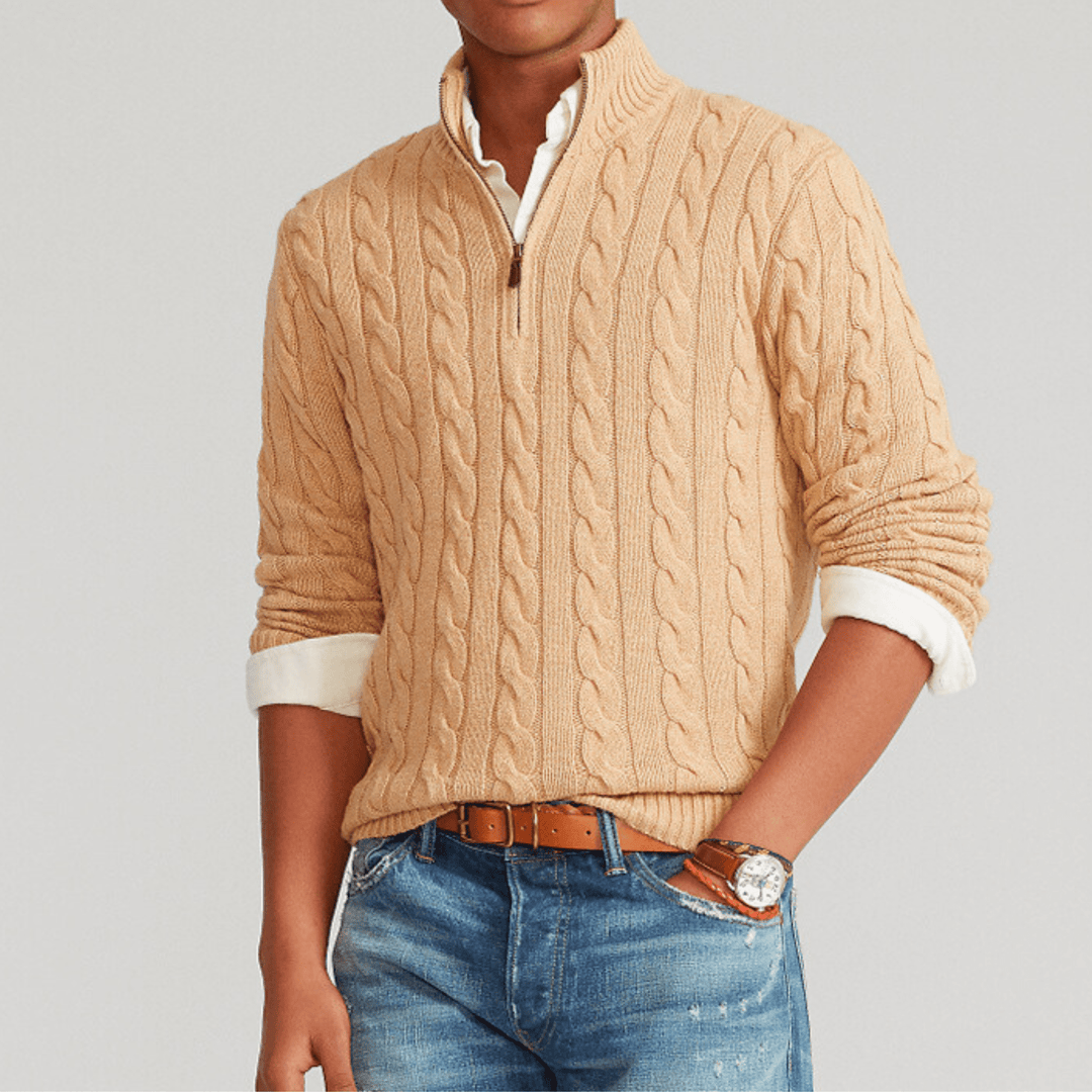 CableKnit Quarter - Zip Sweater - Molvana