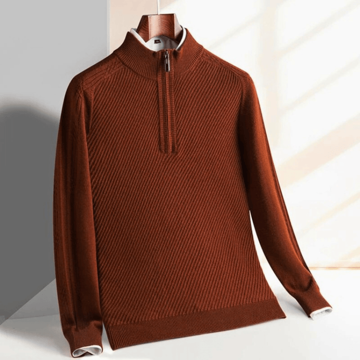 Molvana - SmartWear Quarter - Zip Sweater - 14:200002984#Brown;5:4183#3XL - fits 75 - 82kg