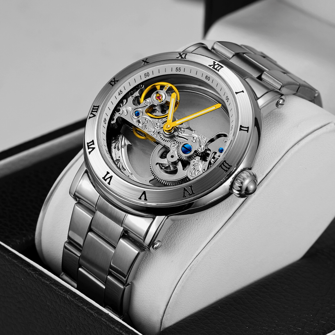 Molvana - Titanium Skeleton Tourbillon Watch - 14:200005100#Silver