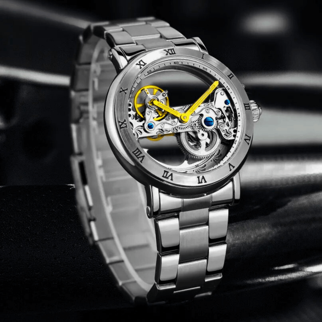 Molvana - Titanium Skeleton Tourbillon Watch - 14:200005100#Silver