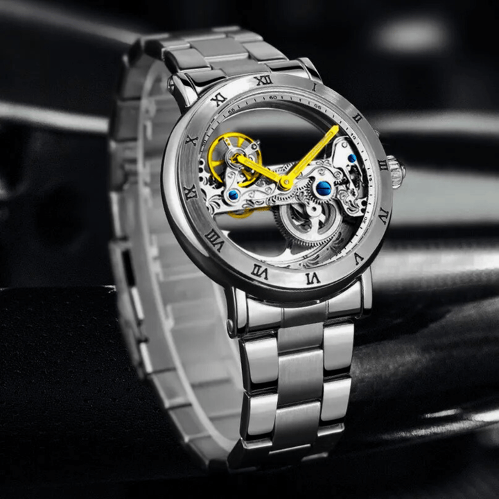 Molvana - Titanium Skeleton Tourbillon Watch - 14:200005100#Silver
