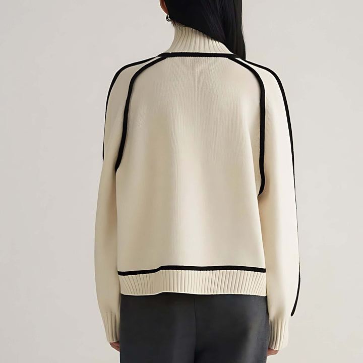 Molvana - Turtleneck Knit Sweater - 14:1254#coffee;5:100014064