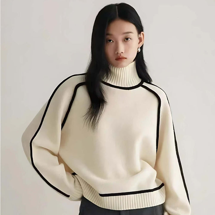 Molvana - Turtleneck Knit Sweater - 14:29;5:100014065