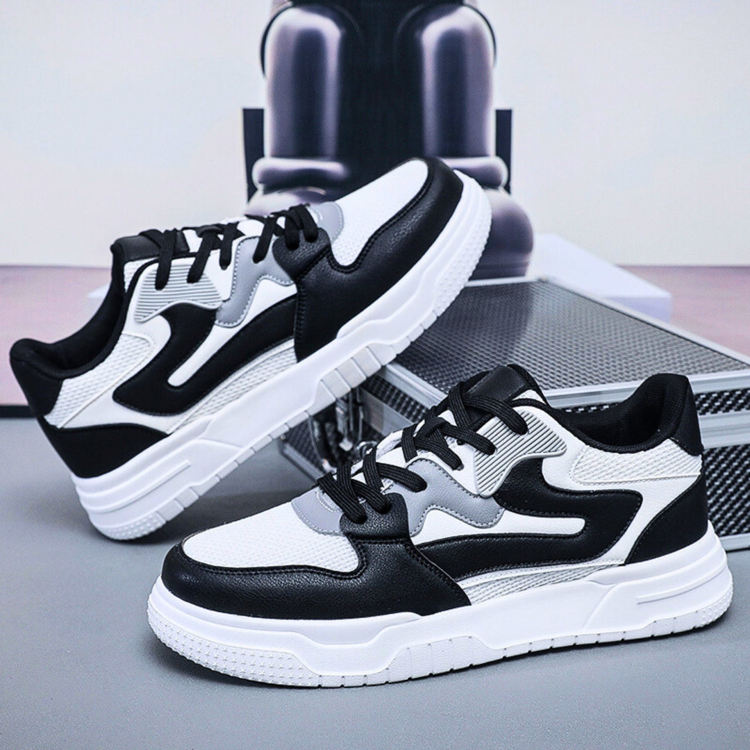 Molvana - UrbanStyle Leather Sneaker - 14:173#White Black;200000124:200000364