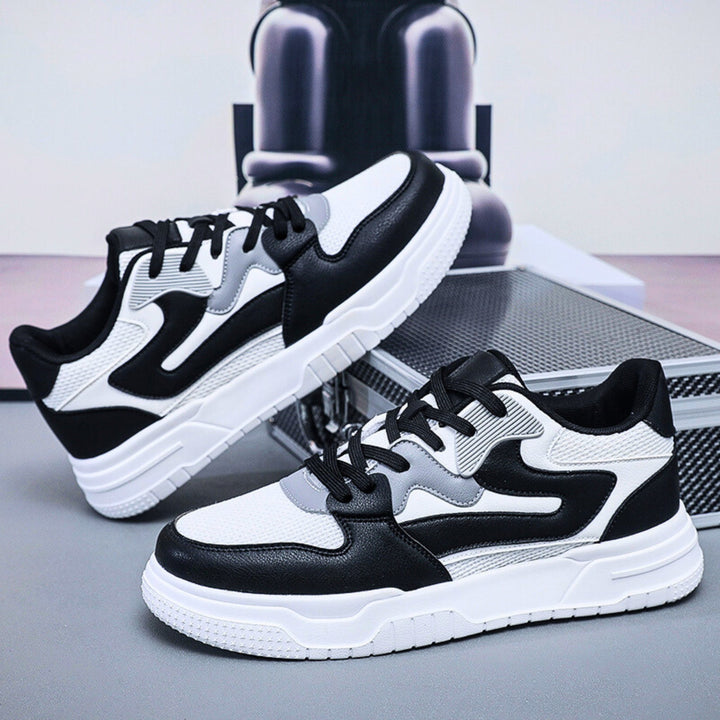 Molvana - UrbanStyle Leather Sneaker - 14:173#White Black;200000124:200000364