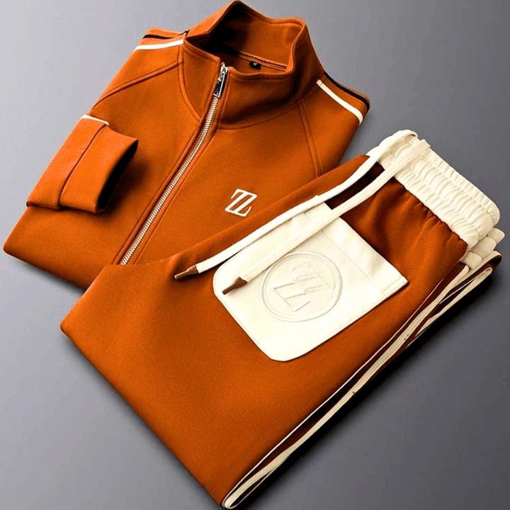 Molvana - Zylar Embroidered Tracksuit - 14:350852#orange suit;200007763:201336100;5:361386#M 42.5 - 52.5kg